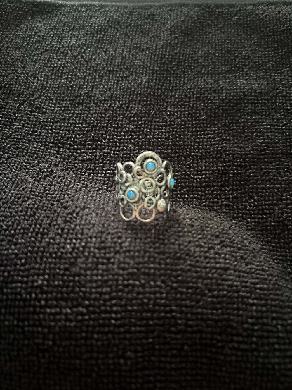Three stone opal sterling silver 925 size 7.5 ring